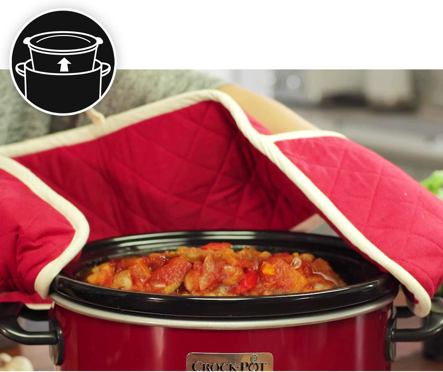 Crock-Pot Slow Cooker, 2 temperaturindstillinger + Hold varm funktion, 3,5 liter (3-4 personer), Rød [SCV400RD] Slow Cooker Naty Shop