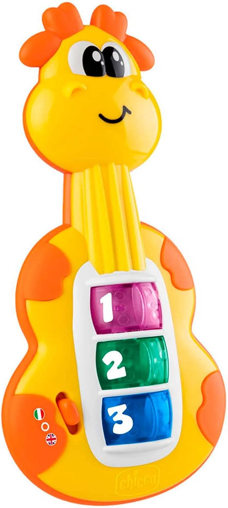 Chicco Giraffe Guitar Baby Rangle Sjovt klaver Babylegetøj 3 tangenter 12 sange Elektronisk musiklegetøj Ideel til 6 måneder Baby Gul Bebe Naty Shop Legetøj Standardtitel