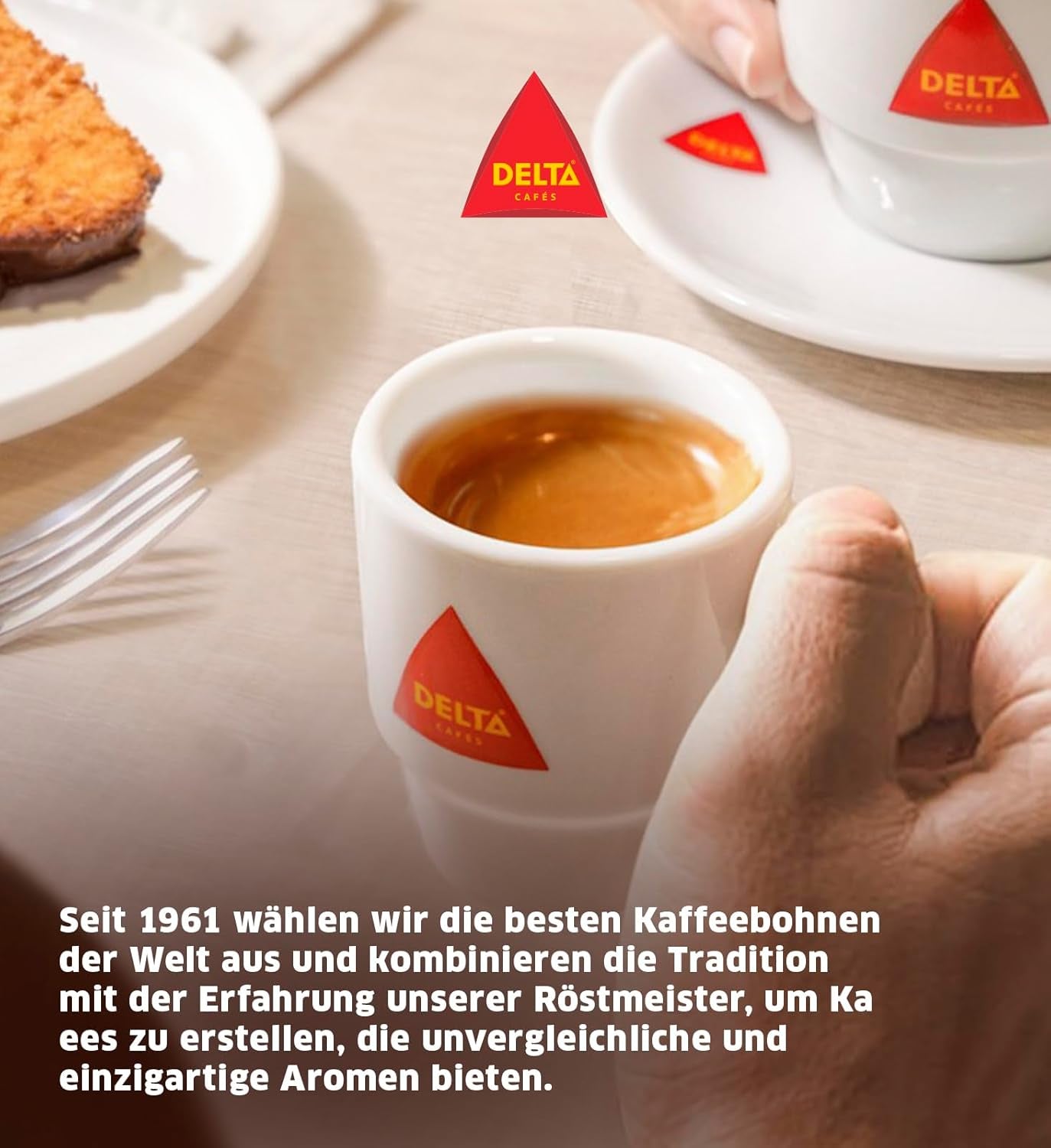 Delta Cafés - Kaffeebohnen Gold - 2 pakker à 1 kg - Intensität 12 - Vollmundige Arabica-Röstkaffebohnenmischung - Sehr aromaticisch mit Noten von Honig und Reifen Früchten