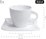 Verso af Mäser, La Musica-serien, 18-delt kaffesæt, porcelænsservice til 6 personer, 921172, hvid
