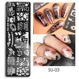 JMEOWIO Nail Stamping Stencils Halloween 6 Stück Nagelstempel Stencils Nail Art Dekoration Nageldesign Tilbehør Böse Gruselige Kürbis-Geisterhexe