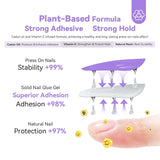 Saviland Solid Nail Tip Lim: 2stk 15G Kunstig neglelim Ekstra stærk lim Tryk på negle UV lim Gel neglelim til kvinder Hjemmesalon DIY UV/LED Lampe hærdet