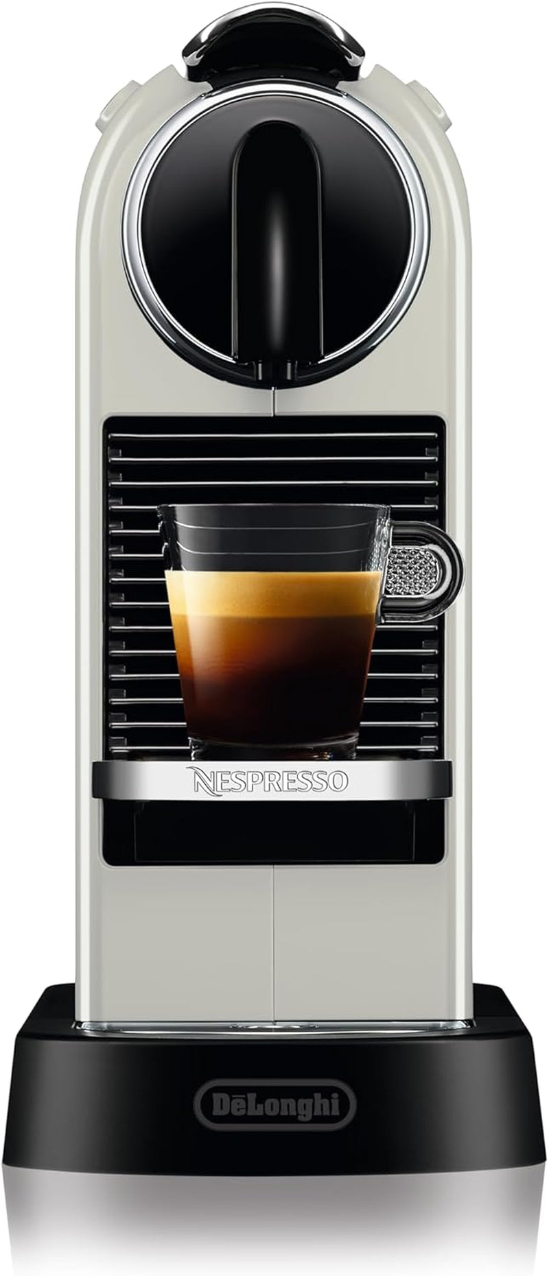 Nespresso EN167.W Citiz kapsel espressomaskine, højtrykspumpe og ideel temperaturkontrol, uden Aeroccino (mælkeskummer), energisparefunktion, 1260 W, cremehvid, 37,4 x 11,9 x 25,5 cm