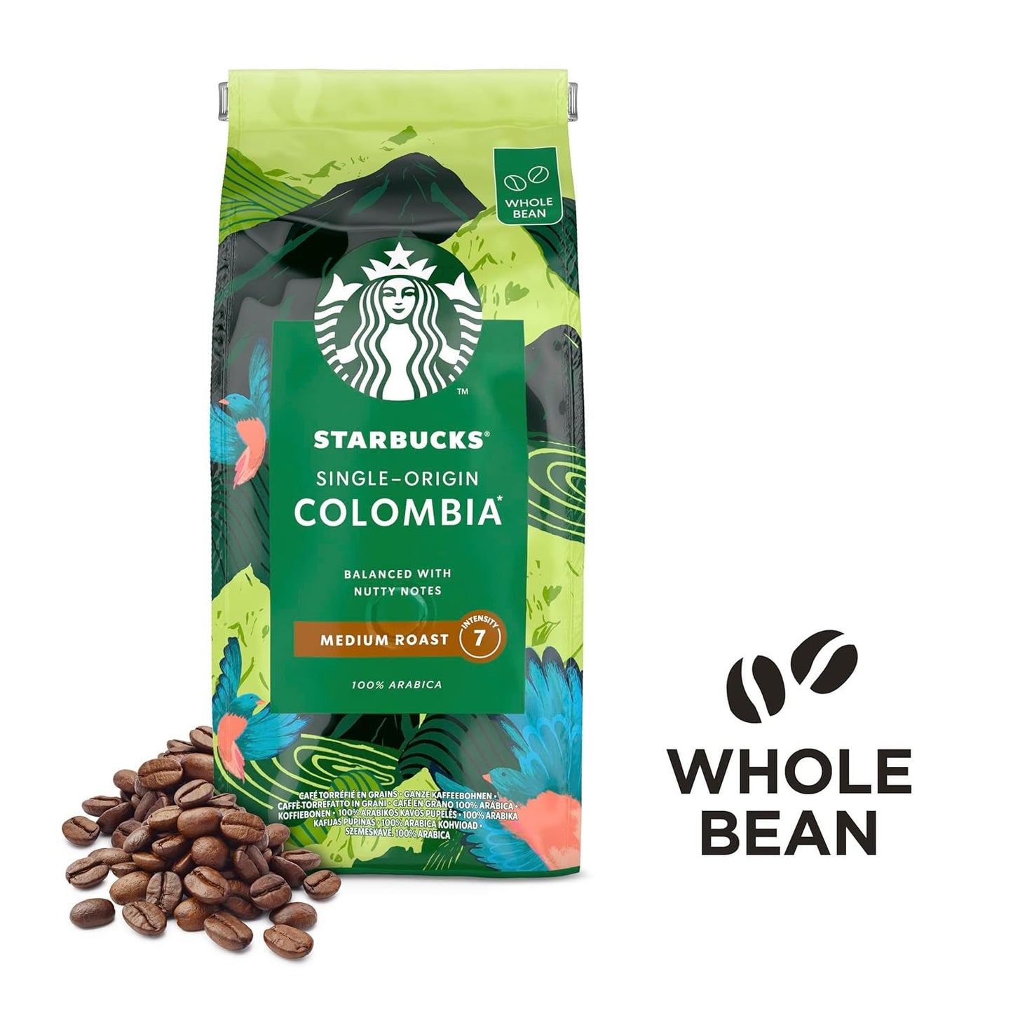 STARBUCKS Single Origin Colombia kaffe, mellemristet, hele bønne 450 g (pakke med 4)