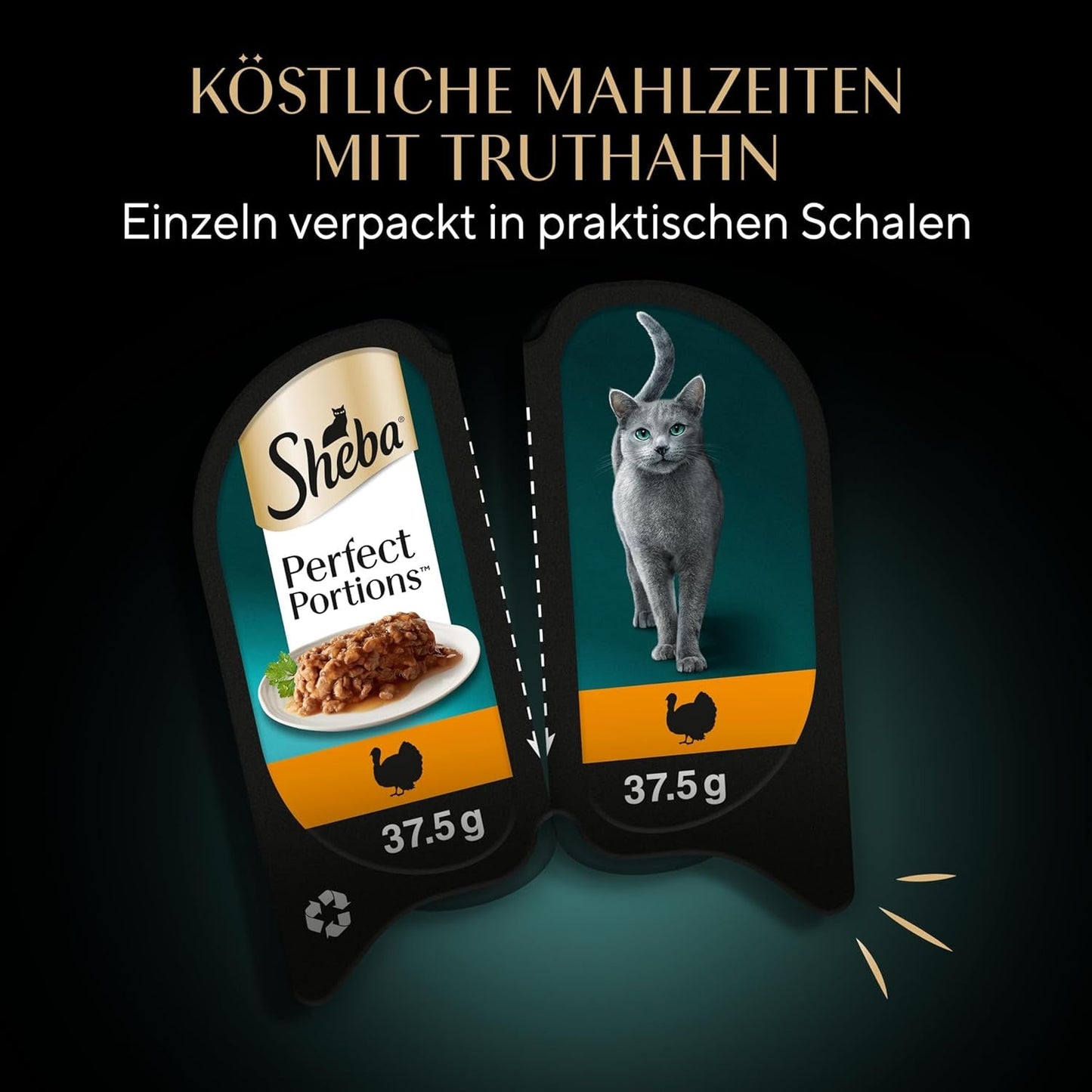 SHEBA Perfect PORTIONS sauce til katte med kalkun 8 x 3 x (2 x 375g)