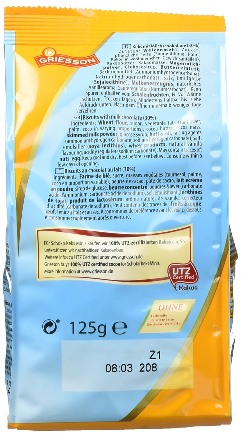 Griesson Chokolade Minikiks Pakke med 12 stk (12 poser x 125g)