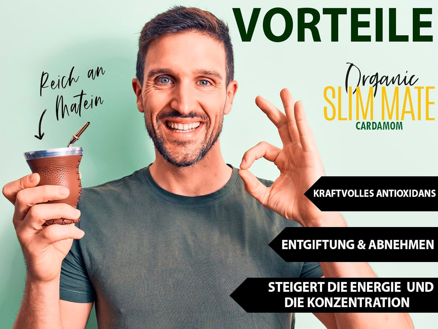VITSTORM® Slim Tea Kardemomme – BIO Yerba Mate Tea – Detox og vanddrivende te – 100G