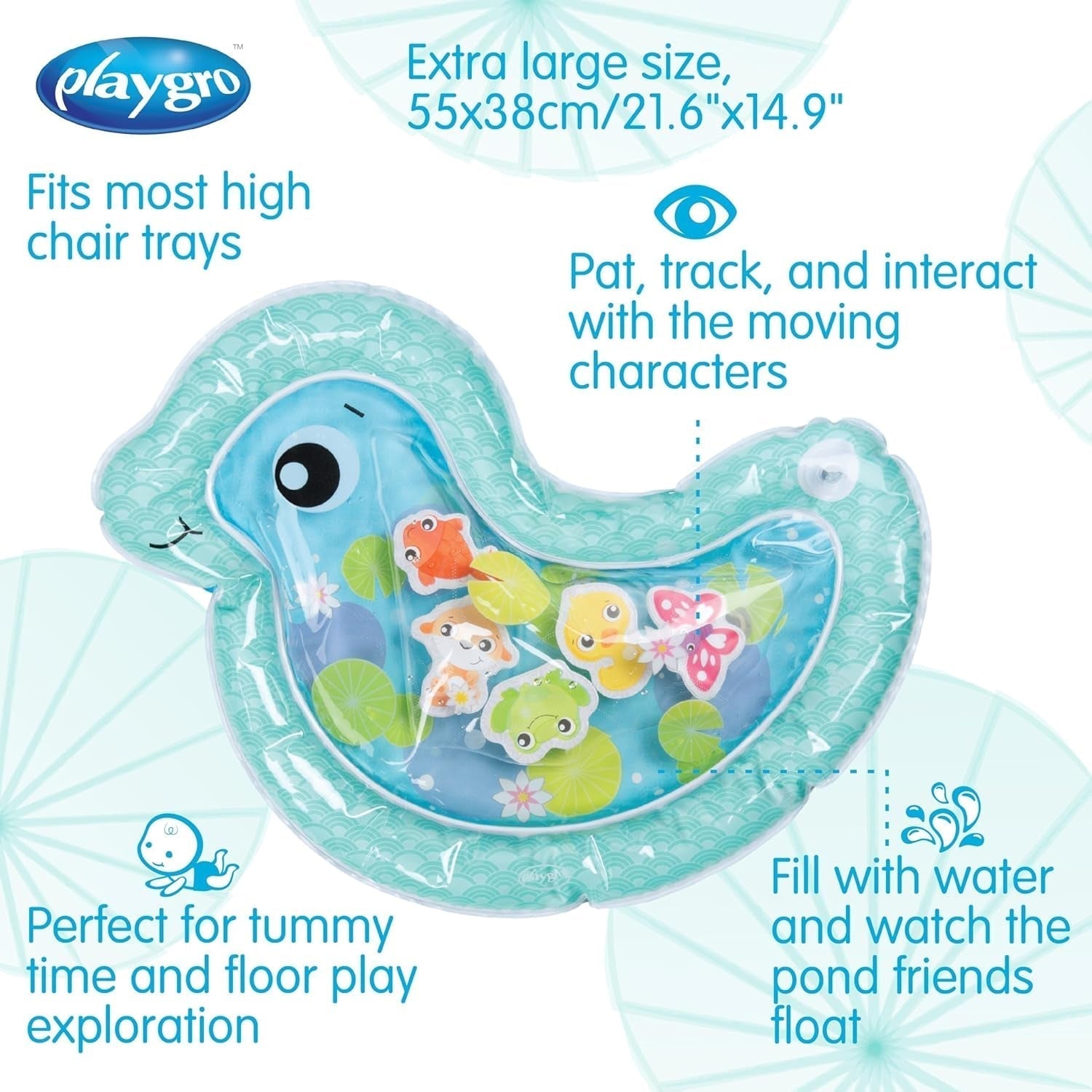 Playgro vandmåtte baby, oppustelig vandlegemåtte babylegetøj sanselegetøj til 3 6 9 måneder Legetøj Bebe Naty Shop