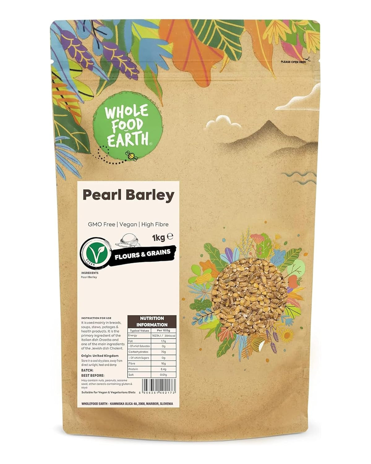 Wholefood Jordperlebyg - ikke-GMO - vegansk - mælkefri - uden tilsat sukker, 2 kg