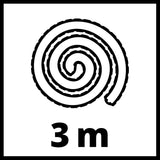 Original Einhell sugeslange til våd/tør støvsugere (længde 3 m, inkl. tilslutningsadapter til alle Einhell våd/tør støvsugere, fremstillet af hård plast)