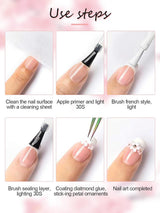 Kalolary Flowers Nail Art Charms, 3D Akryl Blomster til negle Fem kronblade Blomsterdekorationer Negle Gems Rhinsten Blandede metalperler til DIY Nail Art Design Smykkefremstilling (2 æsker)