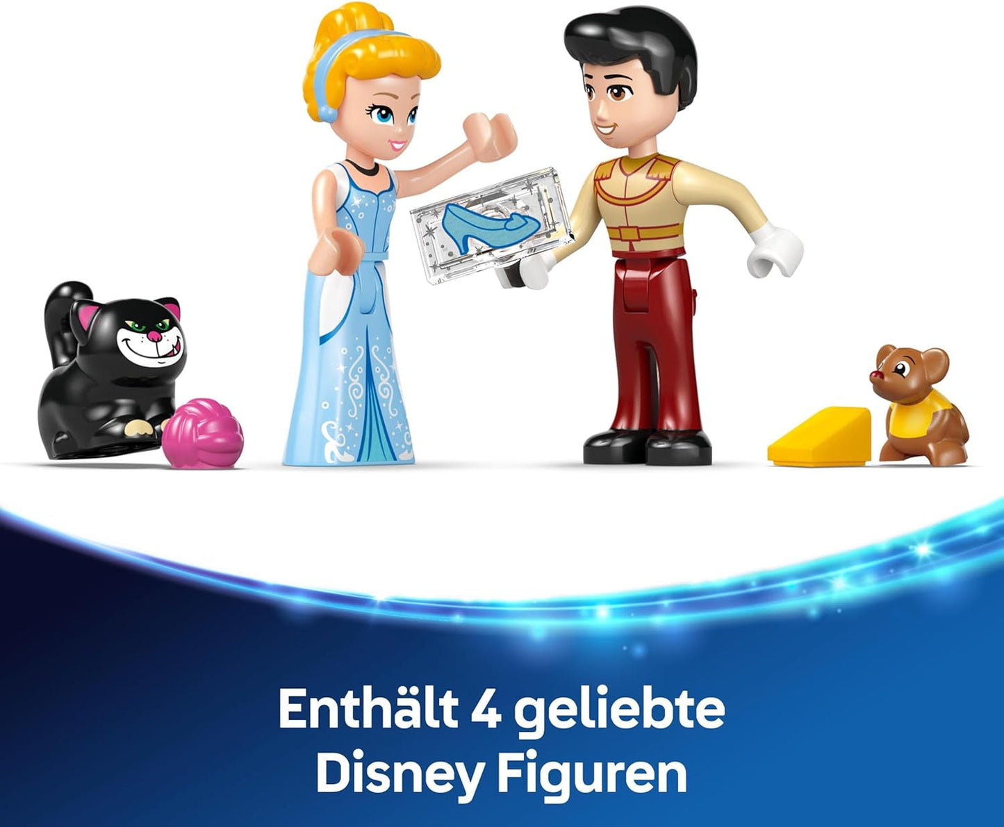 LEGO Ç€ Disney Princess Castle Askepot og Hestevogn, Sæt til piger fra 6 år og opefter, Fantastisk Legetøj med Prinsesse Askepot og Prins Charmerende Minidukker, Gaveidé til Disney Fans 43275 Byggesæt Beuche den LEGO-Store