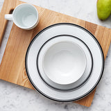 Amazon Basics Coffee Black Rim 16-delt porcelænssæt til 4