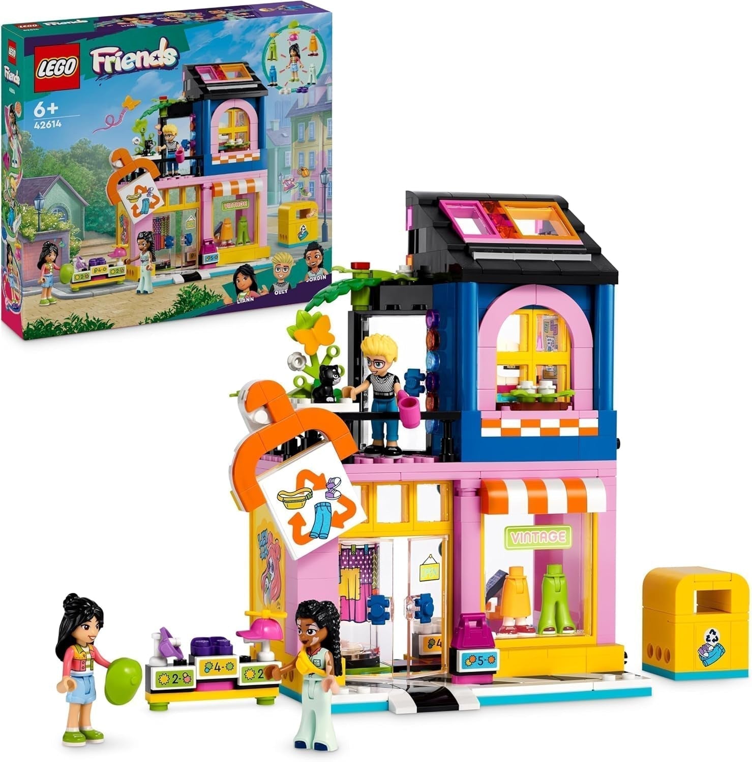 LEGO Friends Vintage modebutik byggesæt til børn med legetøjsbutik figurer og kat model til social-emotionel udvikling Rolleleg gave til 6-årige piger og drenge 42614 byggesæt Besuche den LEGO-Store Single