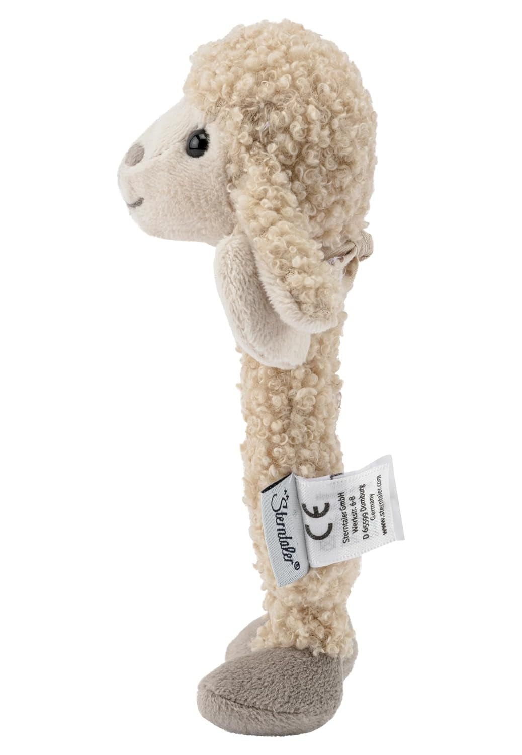 Flocke Sheep Sterntaler Catch Toy - motorisk aktivitetslegetøj til at rasle, røre og lege - plyslegetøj til babyer og børn med rattler som en loyal ven - babylegetøj lavet af blødt, sandfarvet stof Babylegetøj Naty Shop