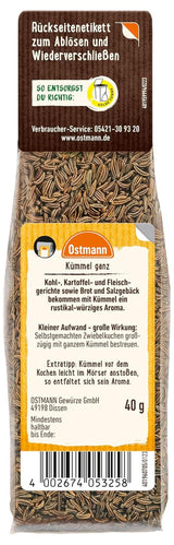 Ostmann - Hel spidskommen, til smag til brød og kager, 40 gram Condimente Naty Shop
