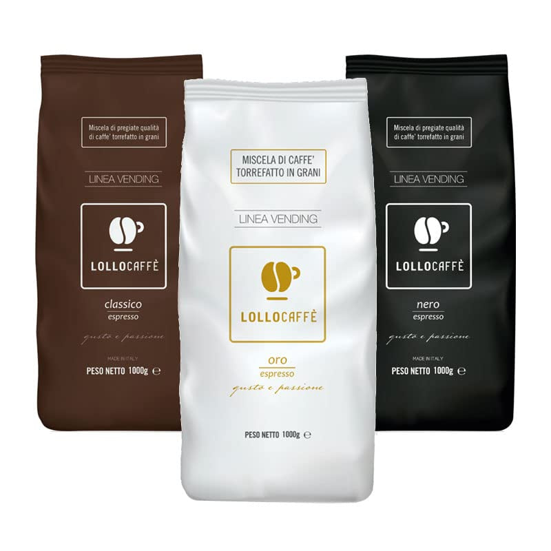 Kaffebønnesmagningssæt: Sort, Klassisk og Guld 1 kg x 3