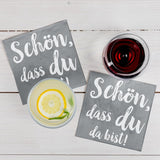 HEKU 'Schön Dass Du Da Bist' cocktailservietter, 3 lag, 25X25cm, 150 styk I Elegant design I Ideelt til festligheder I Praktisk pakket