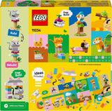 LEGO Classic Creative Animals, æske med farverige klodser, bygge klodsdyrsfigurer som hund, kat, kanin, hamster og fugl, byggelegetøj til drenge og piger fra 5 år 11034 Byggesæt Besuche den LEGO-Store
