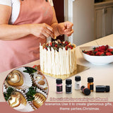 Flydende spiseligt glitter - 6 metalliske farver, flydende spiseligt glitterpulver til kagepynt, bagning, macarons - metallisk madfarve, glitterfarver til småkager, fondant, kager, muffins
