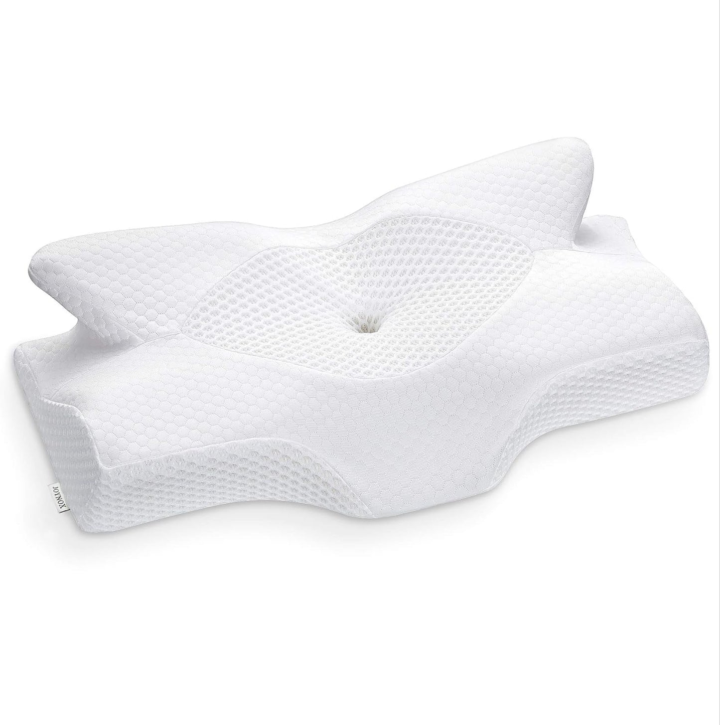 Elviros åndbar pudebetrækpude 64 X 12,5/10,5 X 38 cm Grå (kun pude foran) Cervikale ortopædiske puder Naty Shop White
