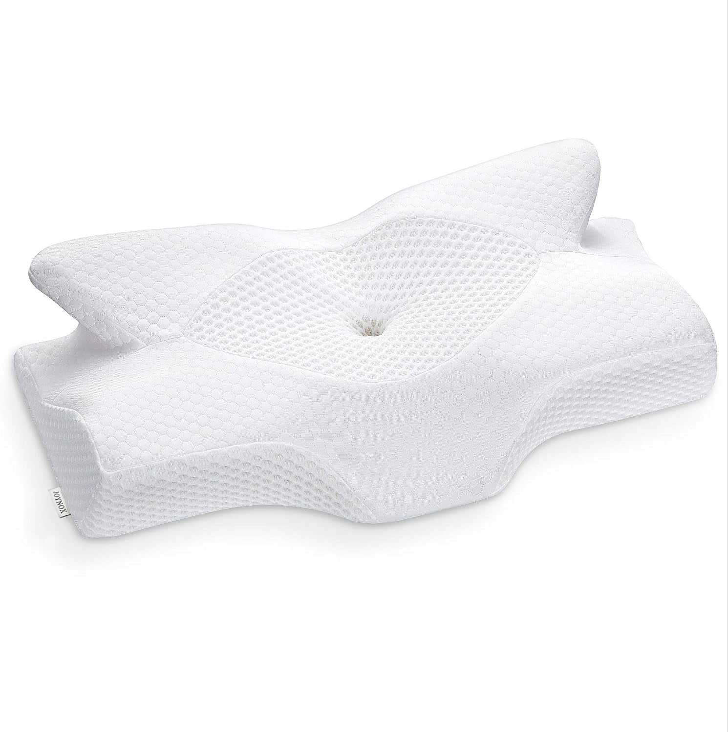 Elviros åndbar pudebetrækpude 64 X 12,5/10,5 X 38 cm Grå (kun pude foran) Cervikale ortopædiske puder Naty Shop White