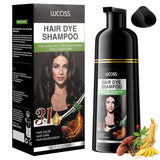 Instant Black Hair Shampoo, Natural Hair Dye Shampoo, 100 % grå dækning - nemt og hurtigt, Semi Permanent Black Hair Color, Hårfarve Shampoo til mænd og kvinder Naty Shop Black Hair Dye