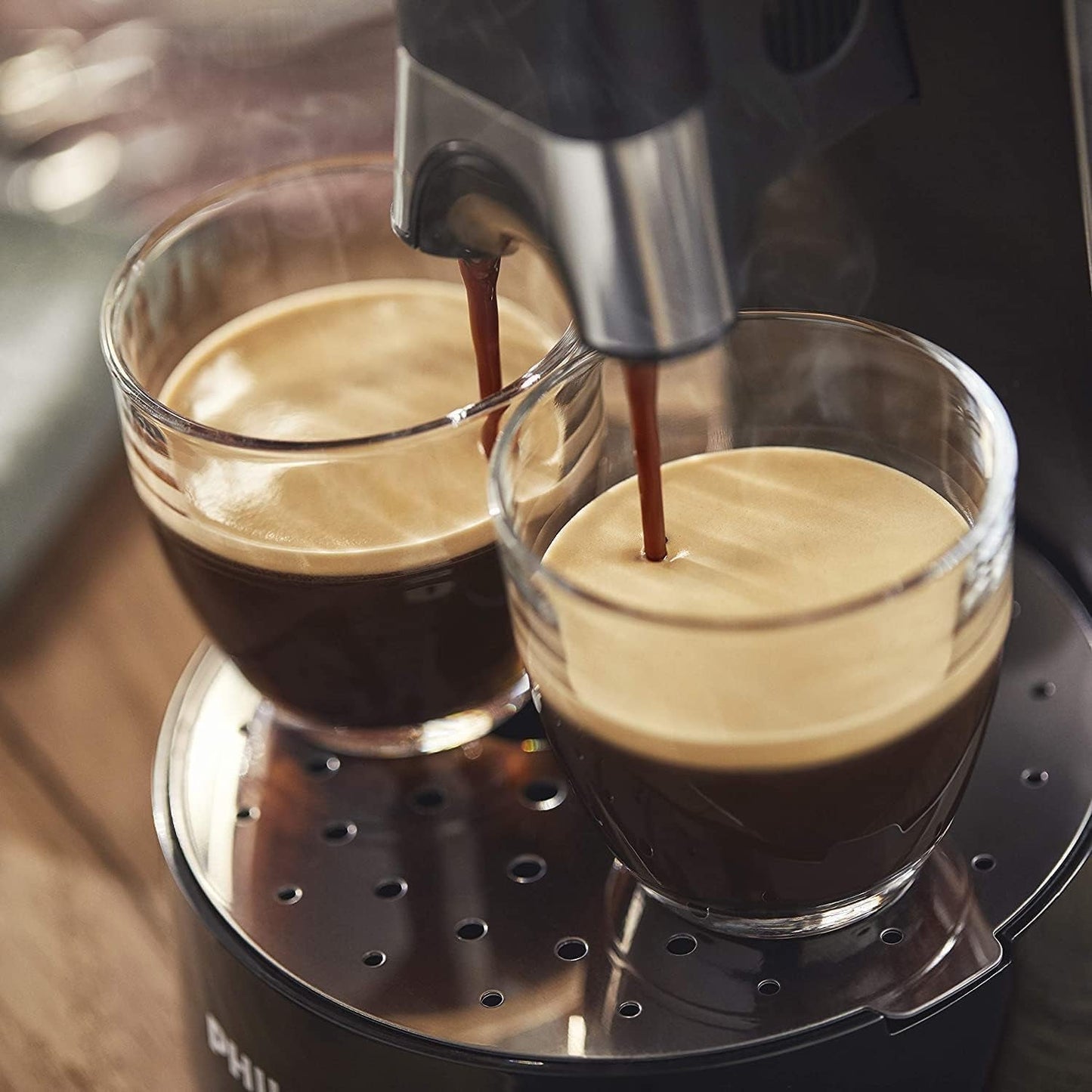 PHILIPS Senseo Select kapsel-espressomaskine med valg af kaffeintensitet og memory-funktion, lavet af genbrugsplastik, farve: sort (CSA240/60)
