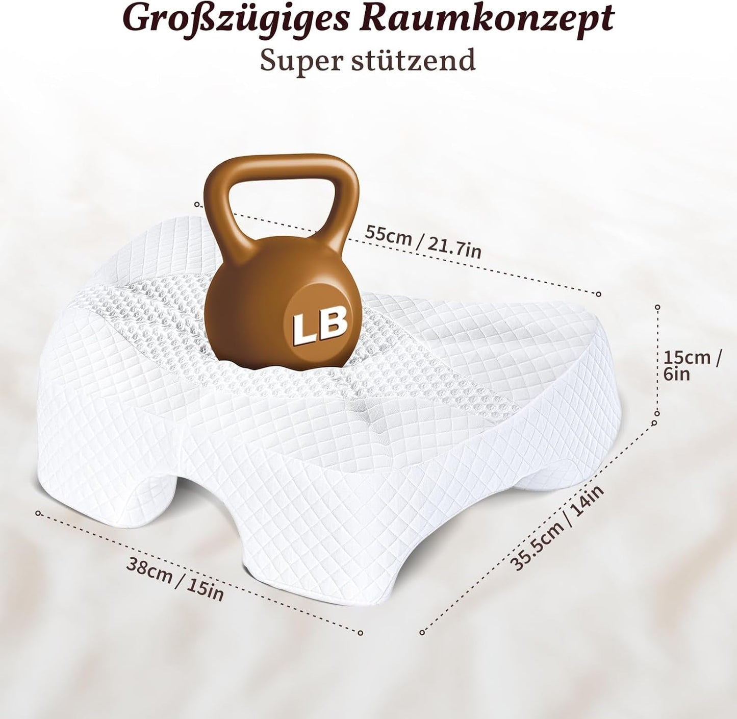 SAHEYER sidesovepude med arm, ergonomisk ortopædisk pude, nakke- og skulderhukommelsesskumpude, nakkepude med flervinklede arme til mange sovestillinger (hvid) Cervikale ortopædiske puder Naty Shop