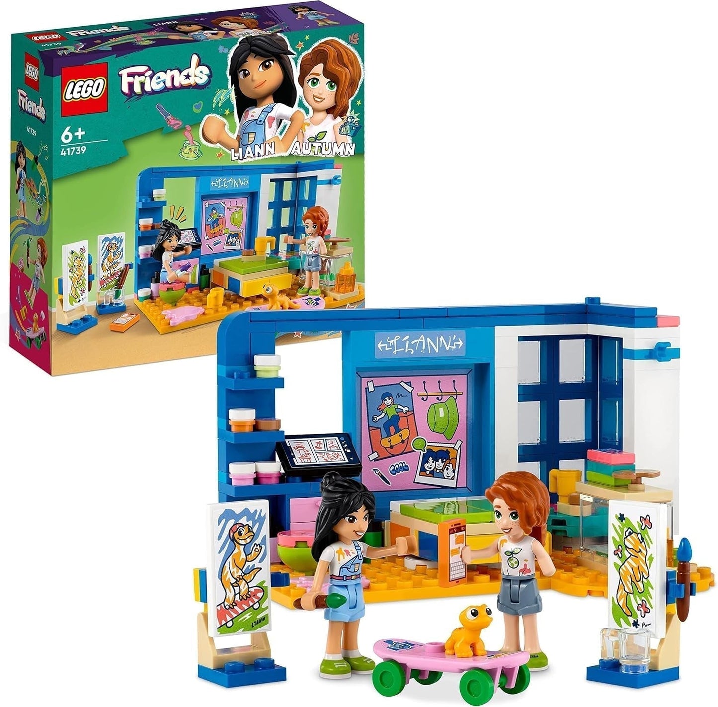 LEGO 41739 Friends Lianns værelse, minilegetøj med kunsttema, lille samlingsgave med Liann, minidukker til efterår og kæledyr 2023-serien Byggesæt Besuche den LEGO-Store Single