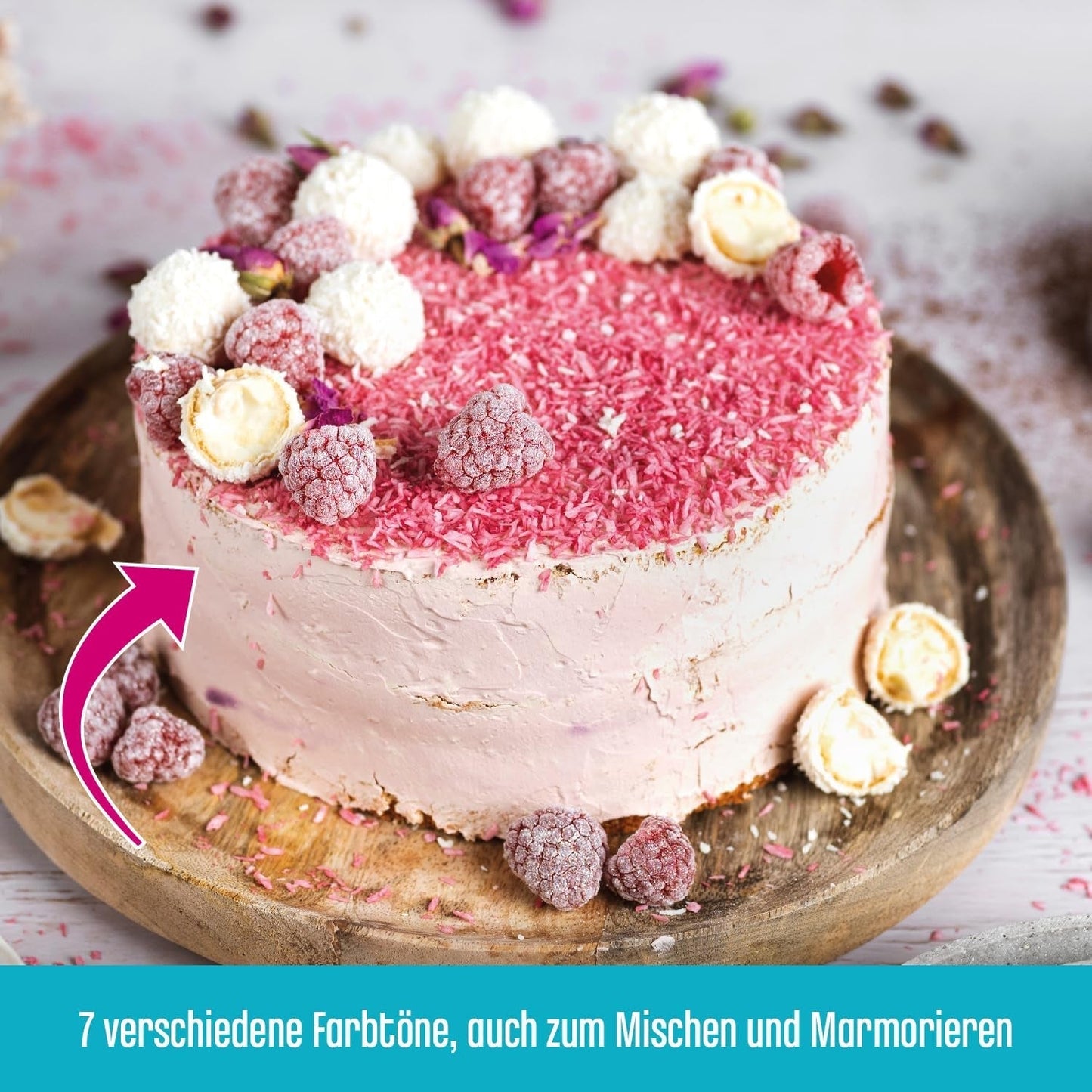 DECOCINO pink farvepasta - 20 g - Madfarve, ideel til farvning af kager, fondant og cremer - Fri for azofedtsyrer og gluten