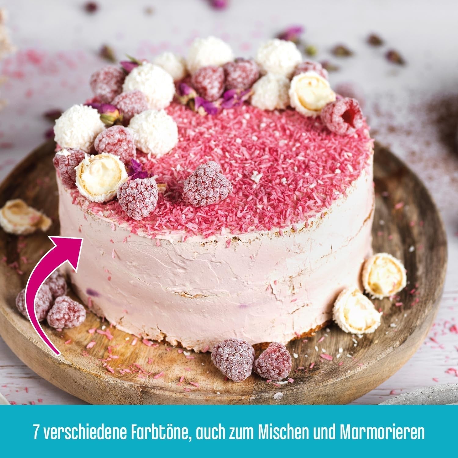 DECOCINO pink farvepasta - 20 g - Madfarve, ideel til farvning af kager, fondant og cremer - Fri for azofedtsyrer og gluten