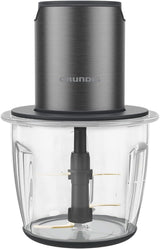 Grundig Delisia Novus CH 7140 Professionel Multi-Zerkleinerer, 500 Watt, 4 Edelstahlmesser Mit Zirkonium-Beschichtung, 1L Glasbeholder, 2 Stufen, Anti-Slip-Unterlage, Dark Inox/Schwarz Kitchen Naty Shop