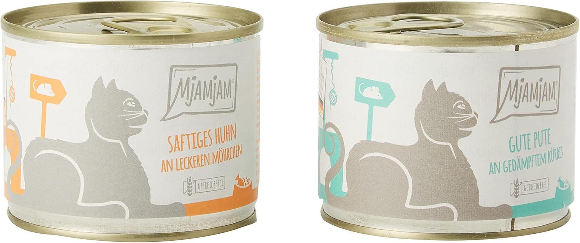 MjAMjAM - Premium våd kattefoder - Monopack I - med kylling og kalkun, 6-pak (6 x 200 g), kornfri med ekstra kød