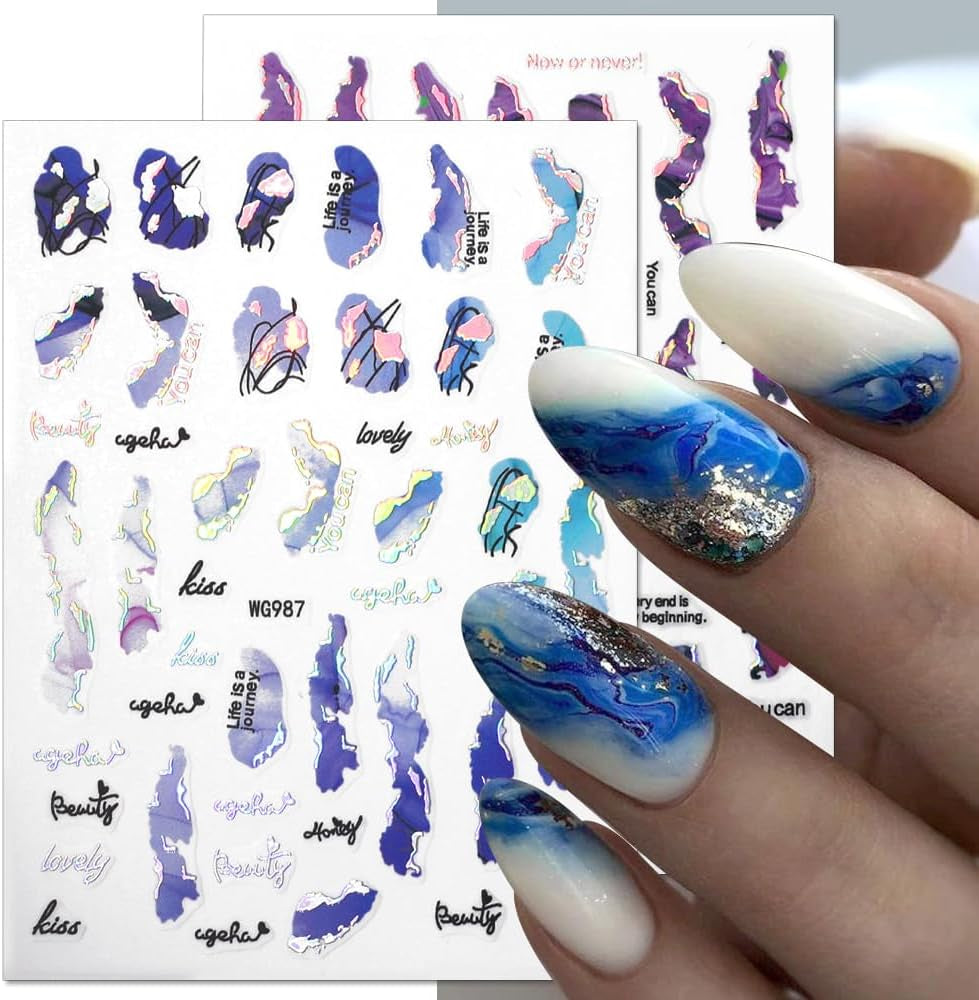 6 farver marmor negle stickers bronzer sølv selvklæbende klistermærker bloom marmor negle stickers 3D marmor negle stickers design tilbehør negle art stickers negle stickers sæt negle folie