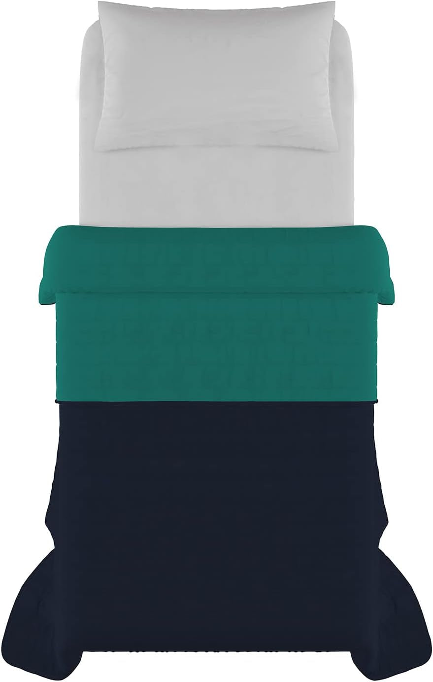 Italiensk sengetøj Estivo enkeltseng, linned, Aqua, 170 X 270 Cm Dyner og dyner Naty Shop