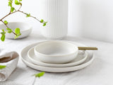 CreaTable, 33065, Uno Series Gul-Hvid 12-delt porcelænssæt, tallerkensæt i porcelæn, Tåler opvaskemaskine og mikroovn, fremstillet i Portugal
