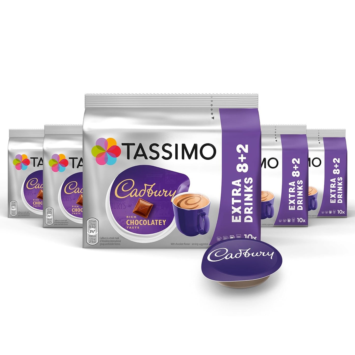 Tassimo Kapseln Cadbury Kakao, 5 x 10 pads, 50 Kakaokapseln