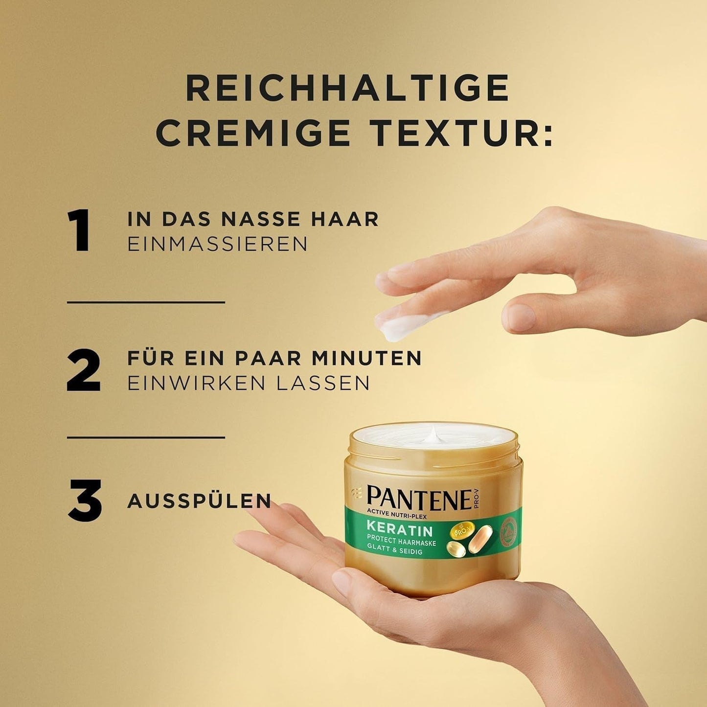 Pantene Pro-V Smooth & Silky Keratin Protect Hair Mask 500ml til krøllet og tørt hår, Op til 72 timers glat og skinnende hår i en enkelt påføring, Med Pro-V formel og Active Nutri-Plex hårmaske Naty Shop
