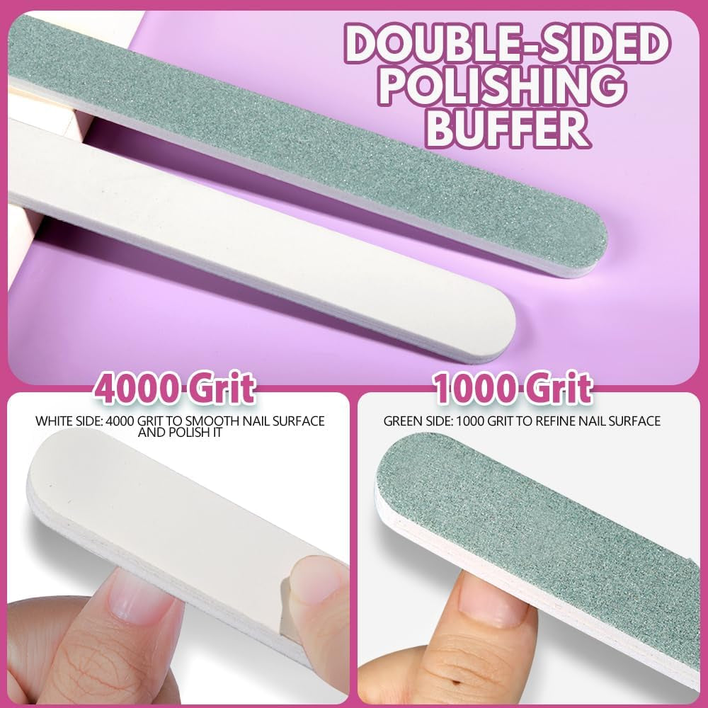 FANDAMEI 20 Stücke Buffer Für Nagel, Nagelfilen Für Gelnägel, Profi Nagelfeile 100/180, Polierfeile Fingernägel, Filen Für Gelnägel, Manicure & Pedicure Set