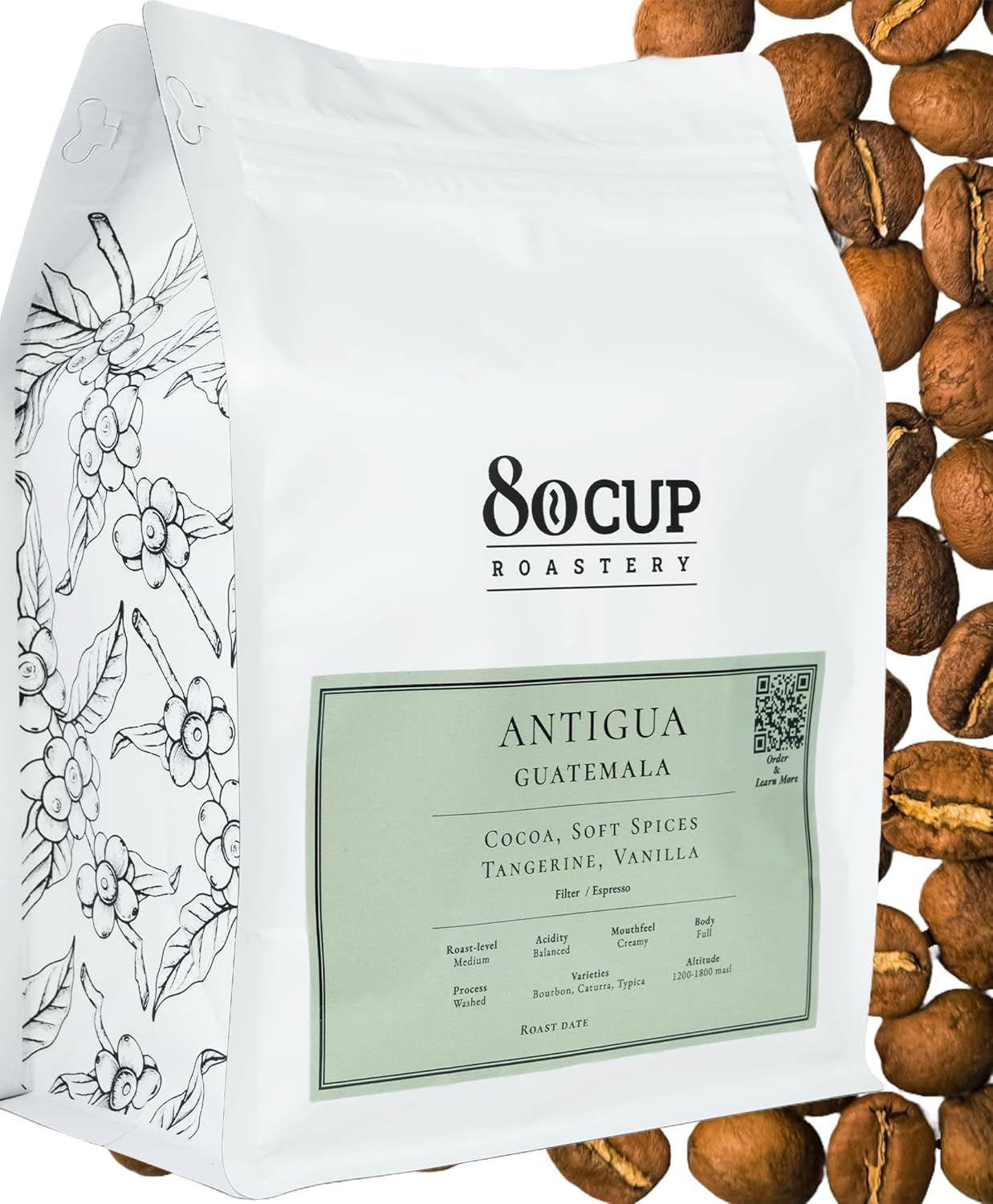 Ristet efter bestilling ~ Friskeste specialkaffebønner | 80 CUP Risteri | Guatemala Antigua, Single Origin(1kg) Spezialitäten Kaffeebohnen, Frisch Geröstet