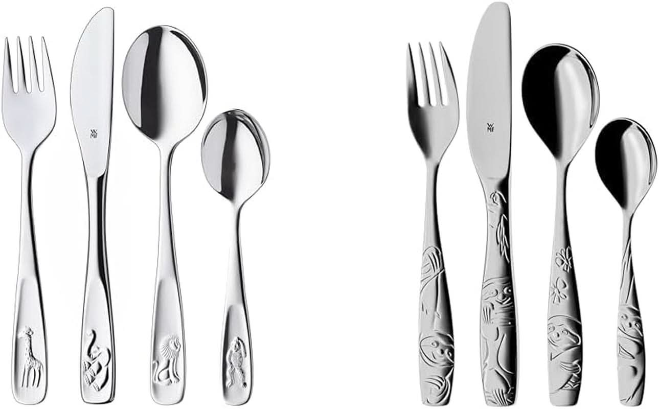 WMF Animals bestiksæt i rustfrit stål til børn, 4 dele, poleret Cromargan Kitchen Naty Shop