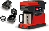 Trådløs espressomaskine Einhell TE-CF 18 Li-Solo Power X-Change (18 V, 240 ml vandtank, til filterkaffe og kaffekapsler, bærehåndtag, inkl. kaffekop med låg, uden batteri)