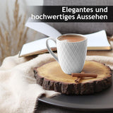 MIAMIO - Keramisk porcelænssæt, 24 dele, kombineret service til 6 - Tåler opvaskemaskine og mikroovn - Palmanova Collection (hvid)