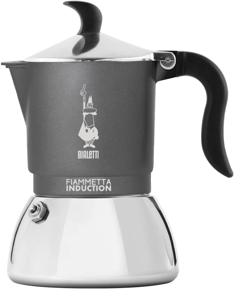 Bialetti Fiammetta induktionskaffemaskine, 2 kopper (100 ml), velegnet til alle typer kogeplader, elegant design, sort