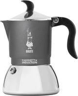 Bialetti Fiammetta induktionskaffemaskine, 2 kopper (100 ml), velegnet til alle typer kogeplader, elegant design, sort