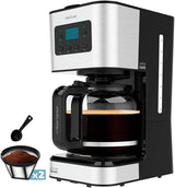 Espresso med filter Cecotec Coffee 66 Drop and Touch, effekt 950 W, 1,5 L, 12 kopper, touchskærm, glaskaraffel, 24-timers timer, 6 kontakter, genanvendeligt mesh-filter