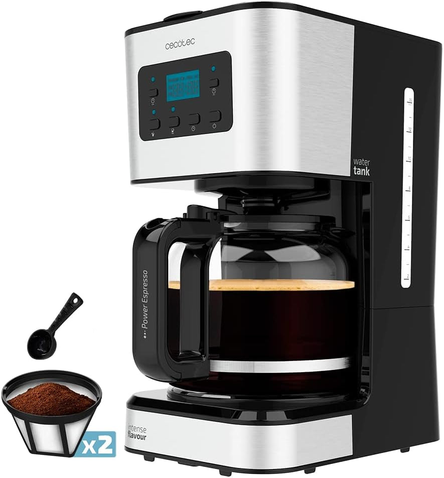 Espresso med filter Cecotec Coffee 66 Drop and Touch, effekt 950 W, 1,5 L, 12 kopper, touchskærm, glaskaraffel, 24-timers timer, 6 kontakter, genanvendeligt mesh-filter