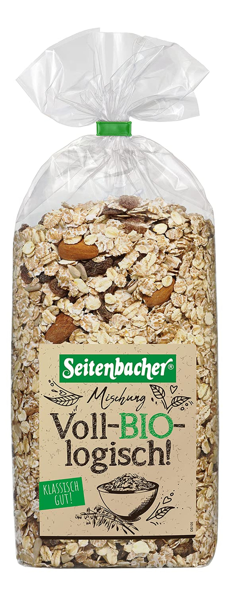 Seitenbacher Bio Müsli Voll-Biologische Mischung I Ohne Zugesetzten Zucker I Ohne Zugesetztes Fett I (1 X 750 G) Korn Naty Shop 1