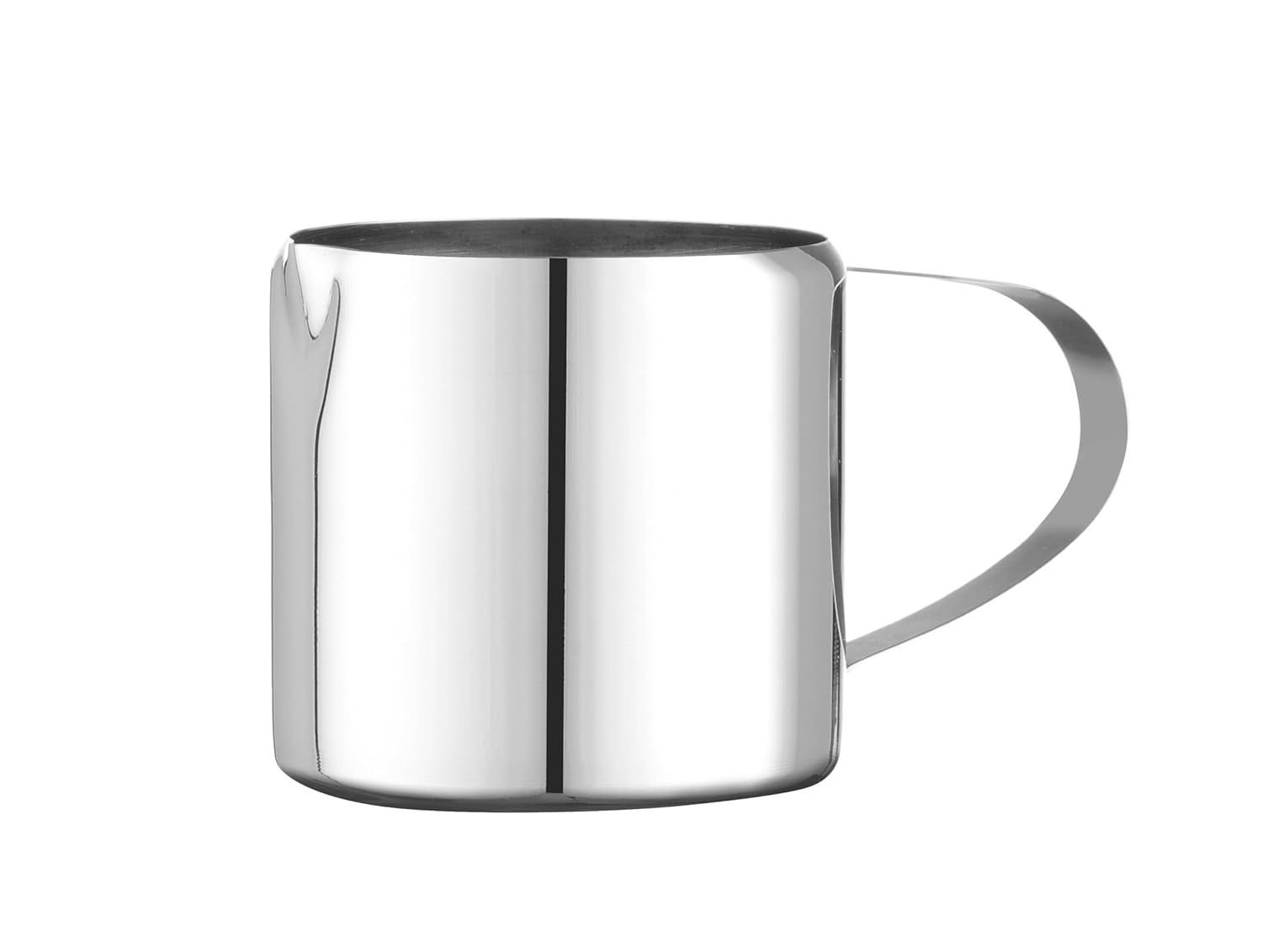 HENDI minimælkekrus, lige design, solidt håndtag, flødekande, lille mælkekande, skummerkande, flødeskumskande, flødekande, 120 ml, ø55 x (H) 55 mm, rustfrit stål